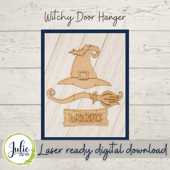 Julie Did It Studios Witchy Door Hanger - September 2021 SVG Subscription