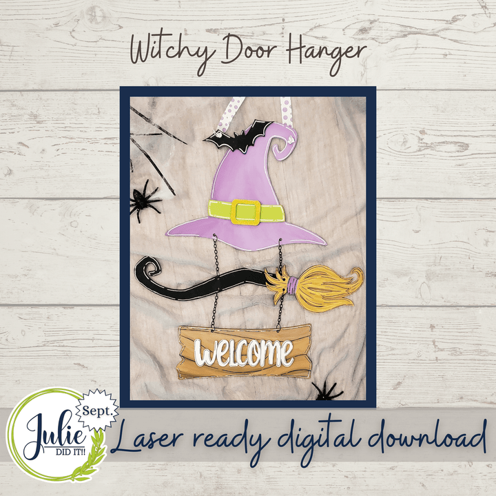 Julie Did It Studios Witchy Door Hanger - September 2021 SVG Subscription