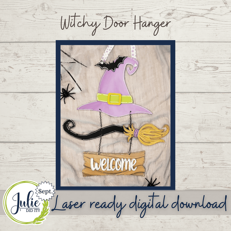 Julie Did It Studios Witchy Door Hanger - September 2021 SVG Subscription