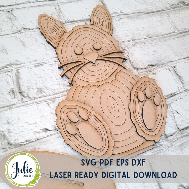 Julie Did It Studios Wood Slice Bunny Shelf Sitter - February 2023 Design Studio