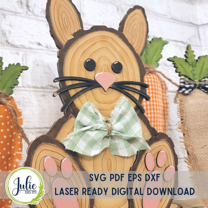 Julie Did It Studios Wood Slice Bunny Shelf Sitter - February 2023 Design Studio