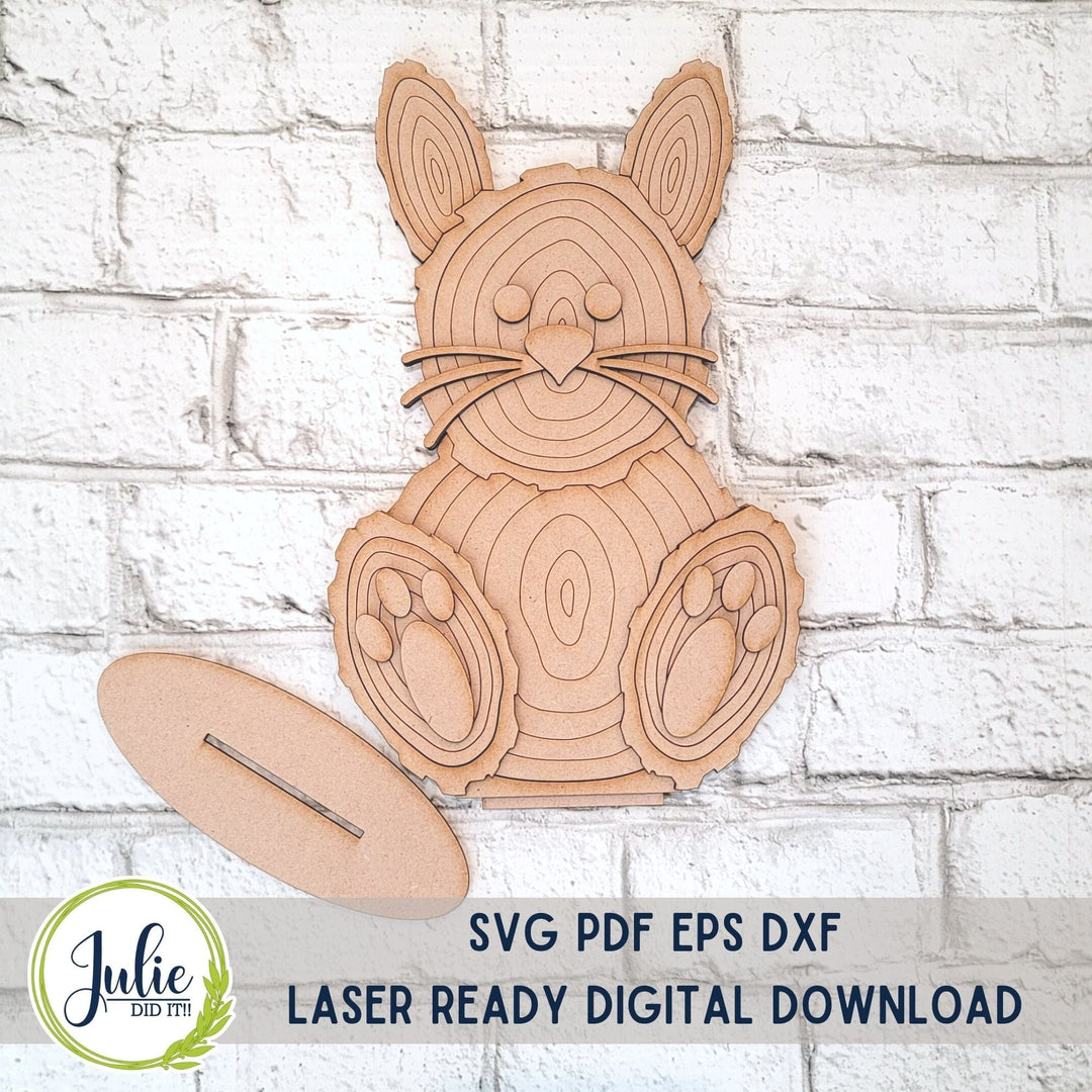 Julie Did It Studios Wood Slice Bunny Shelf Sitter - February 2023 Design Studio