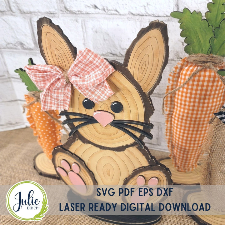 Julie Did It Studios Wood Slice Bunny Shelf Sitter - February 2023 Design Studio