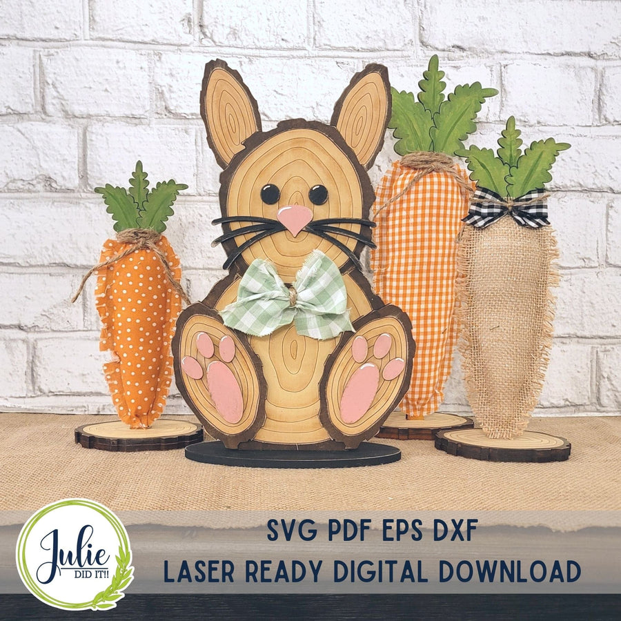 Julie Did It Studios Wood Slice Bunny Shelf Sitter - February 2023 Design Studio