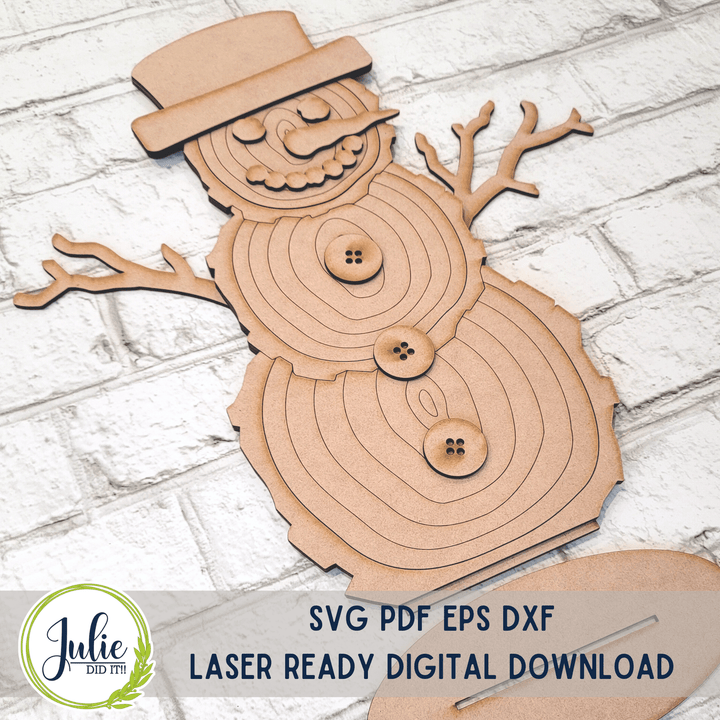 Julie Did It Studios Wood Slice Snowman Shelf Sitter (15.5" tall)