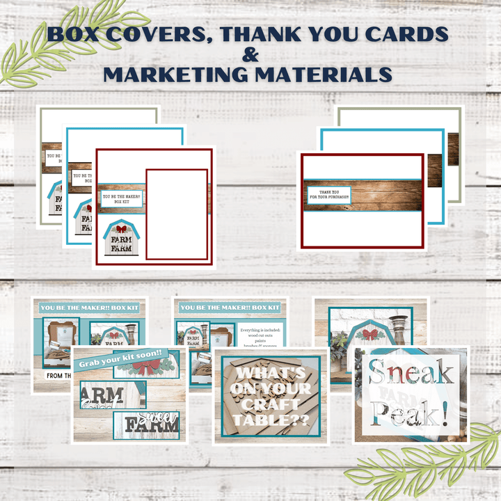 Julie Did It Studios "You Be the Maker" Box Kit - Barn "Farm Sweet Farm" Shelf Sitter - An April 2023 Design Studio Membership Exclusive File