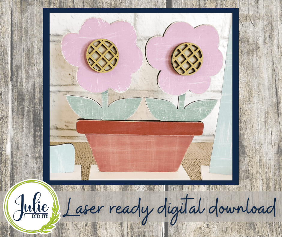 Julie Did It Studios "You Be the Maker" Box Kit - Bloom Shelf Sitter - A March 2022 Design Subscription Membership Exclusive File