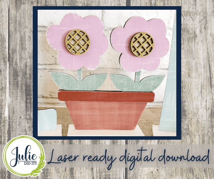 Julie Did It Studios "You Be the Maker" Box Kit - Bloom Shelf Sitter - A March 2022 Design Subscription Membership Exclusive File