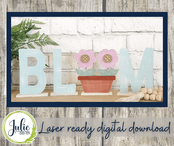 Julie Did It Studios "You Be the Maker" Box Kit - Bloom Shelf Sitter - A March 2022 Design Subscription Membership Exclusive File