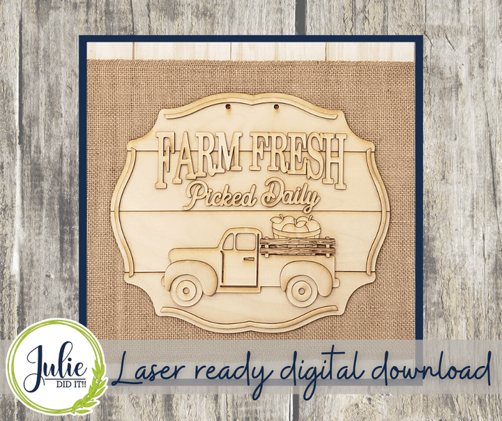 Julie Did It Studios "You Be the Maker" Box Kit - Farm Fresh Apples Sign - A July 2022 Design Subscription Membership Exclusive File