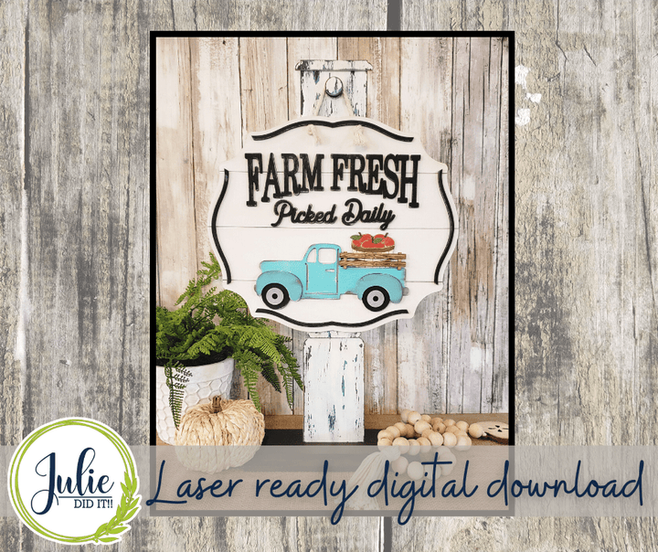 Julie Did It Studios "You Be the Maker" Box Kit - Farm Fresh Apples Sign - A July 2022 Design Subscription Membership Exclusive File
