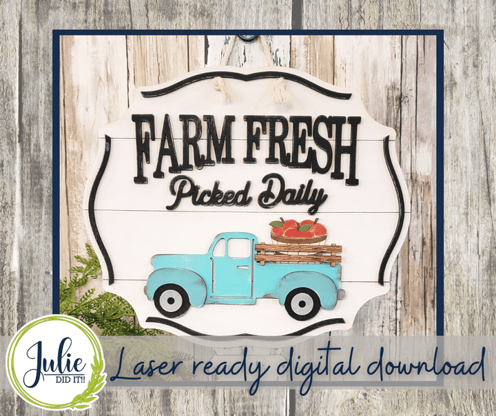 Julie Did It Studios "You Be the Maker" Box Kit - Farm Fresh Apples Sign - A July 2022 Design Subscription Membership Exclusive File