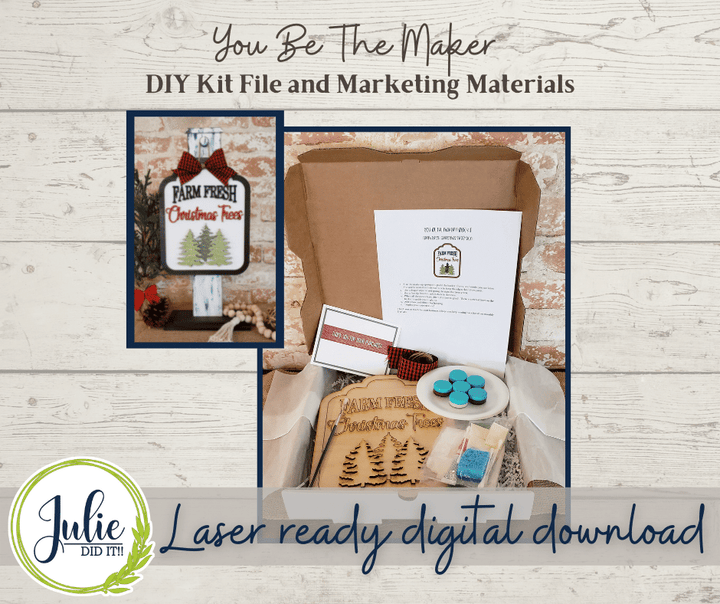 Julie Did It Studios "You Be the Maker" Box Kit - Farm Fresh Christmas Trees- A November 2021 SVG Subscription Lounge Exclusive File