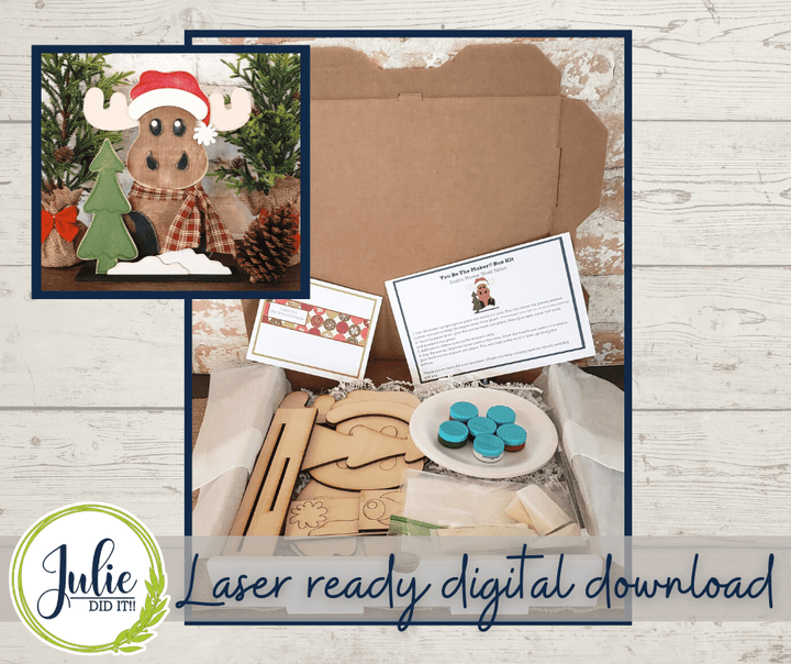 Julie Did It Studios "You Be the Maker" Box Kit - Santa Moose Shelf Sitter - A June 2022 Design Subscription Membership Exclusive File