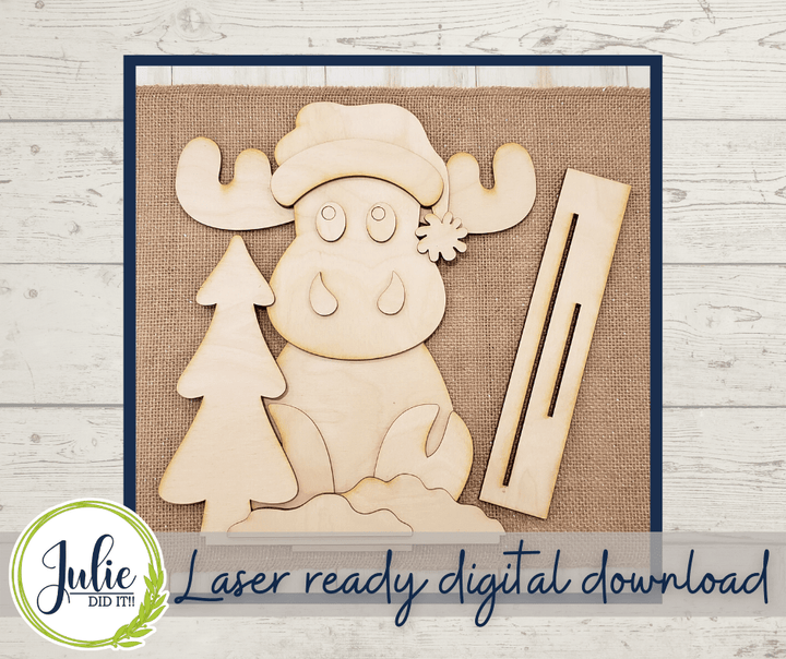 Julie Did It Studios "You Be the Maker" Box Kit - Santa Moose Shelf Sitter - A June 2022 Design Subscription Membership Exclusive File