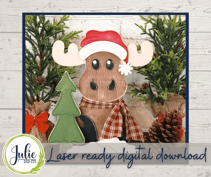 Julie Did It Studios "You Be the Maker" Box Kit - Santa Moose Shelf Sitter - A June 2022 Design Subscription Membership Exclusive File