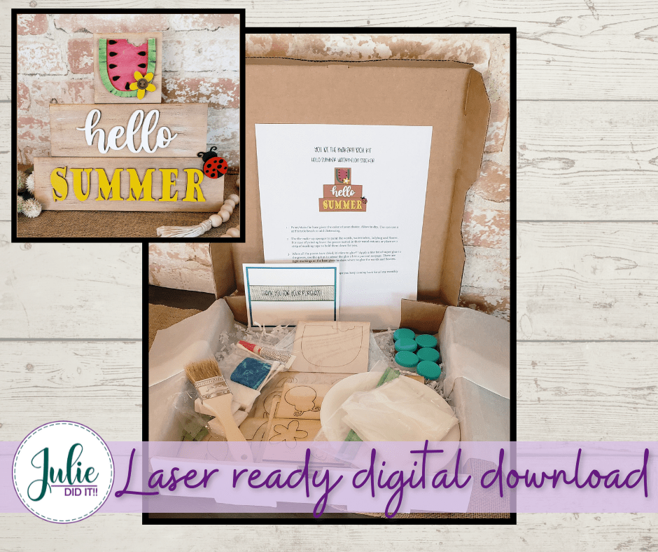 Julie Did It Studios "You Be the Maker" Box Kit - Watermelon Stacker - A June 2021 SVG Subscription Lounge Exclusive File