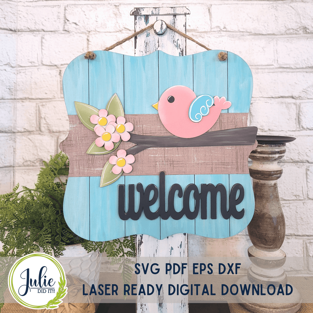 Julie Did It Studios "You Be the Maker" Box Kit - Welcome Sign - A January 2023 Design Studio Membership Exclusive File